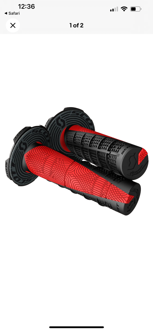 Neon Red/Black Deuce 2 Grips w/Donut