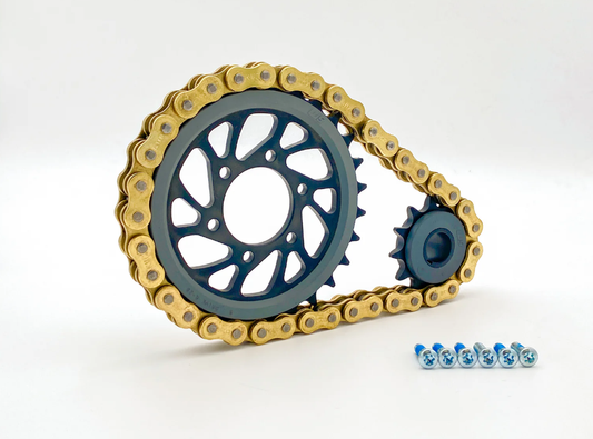 W9- Surron Primary Drive Kit (20 links w/ master clip- and Black Steel Sprockets)